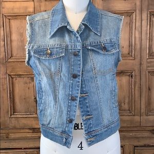 Blue denim vest